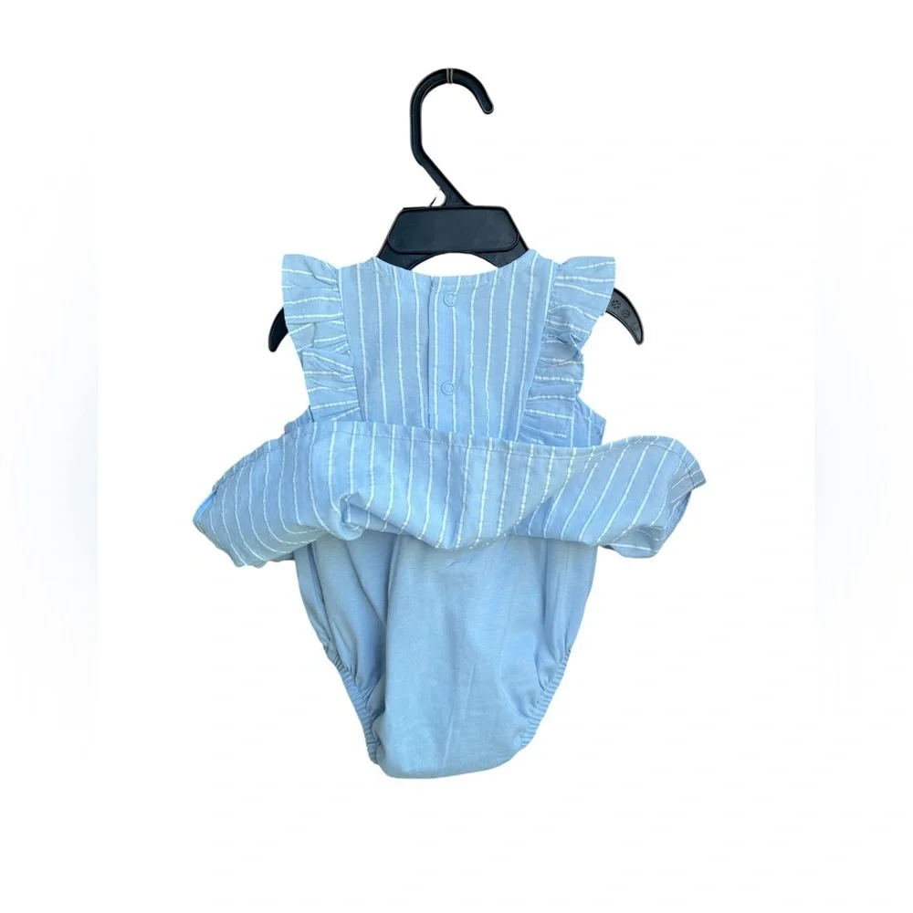 Carter's Blue and White Diaper Covers with Ruffled Details